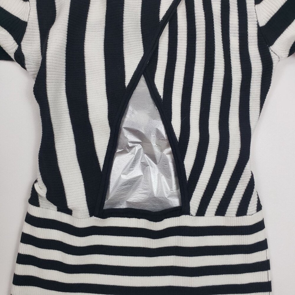 TOME Collective x RTR Striped Twist-Front Open-Back Merino Wool Blend Sweater XS - Picture 13 of 16